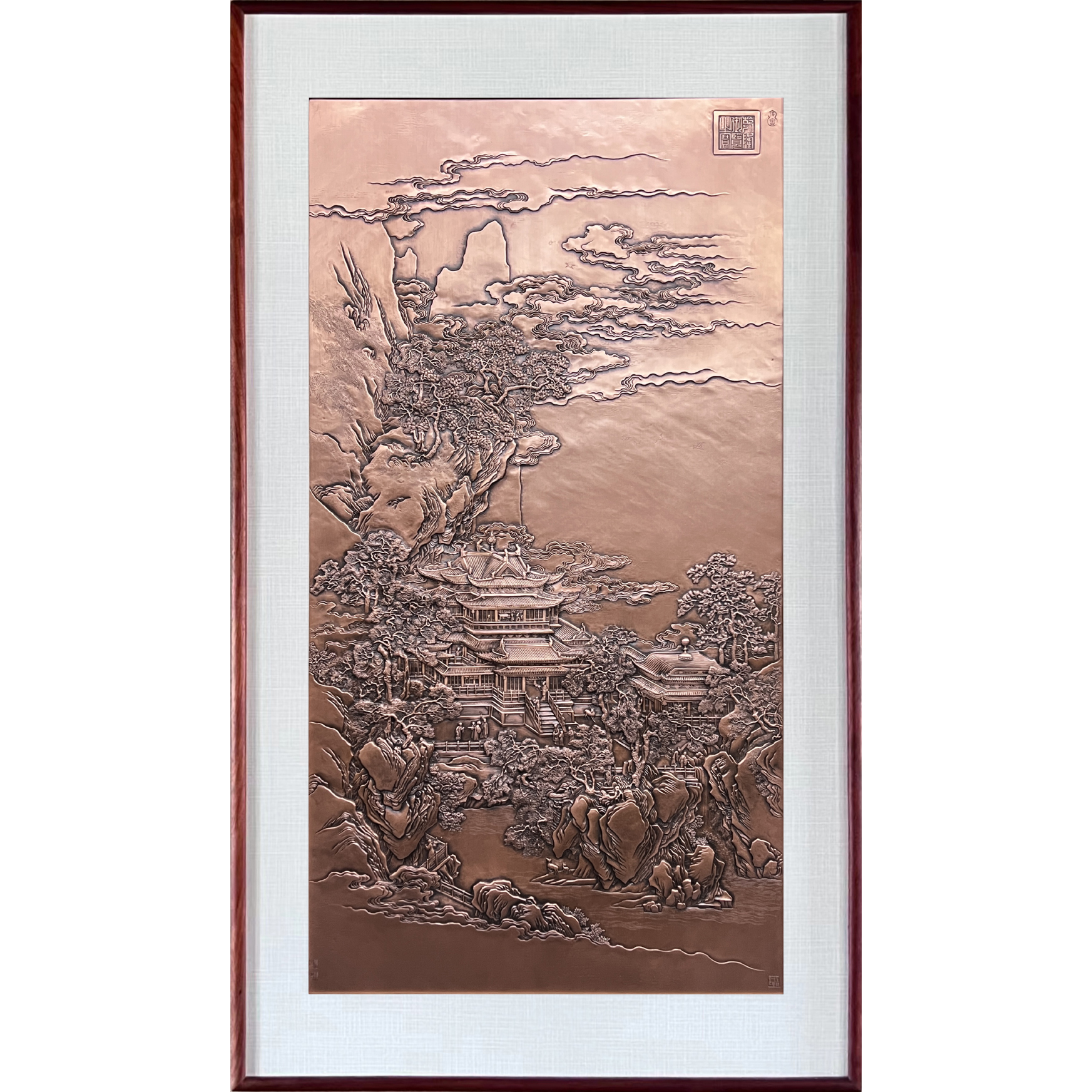 《仙山楼阁图》紫铜壁画